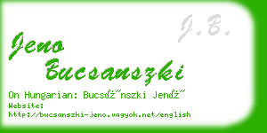 jeno bucsanszki business card